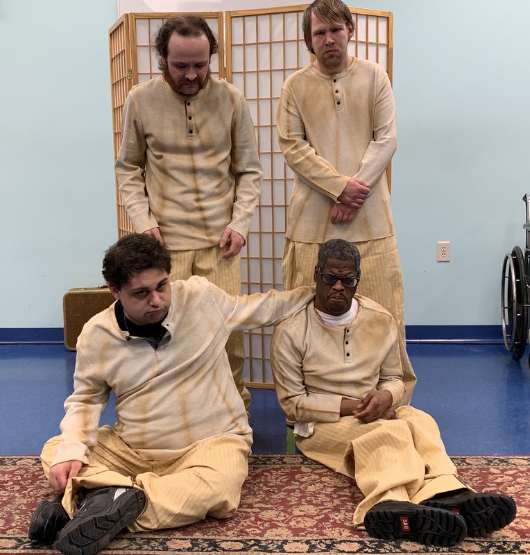 Actors dressed as inmates at Akron Poor House circa 1880s